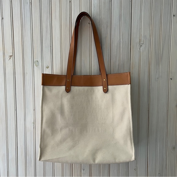 COACH LOVE CANVAS TOTE 38 BAG W/ LEATHER TRIM - Picture 3 of 6